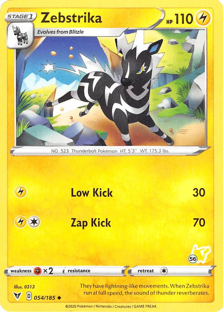 Zebstrika (054/185) (Pikachu Stamp #56) [Battle Academy 2022] | Devastation Store