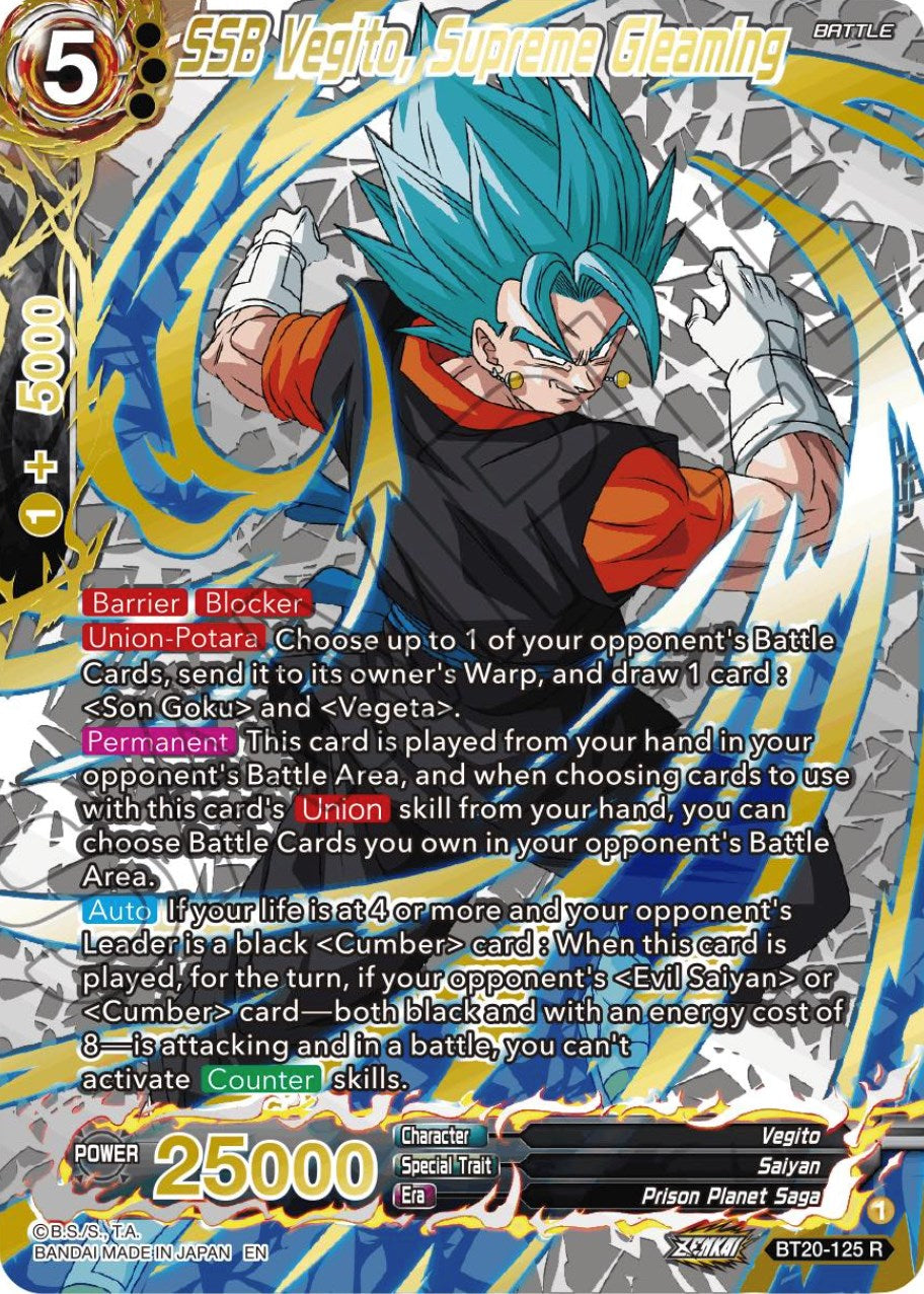 SSB Vegito, Supreme Gleaming (Gold-Stamped) (BT20-125) [Power Absorbed] | Devastation Store