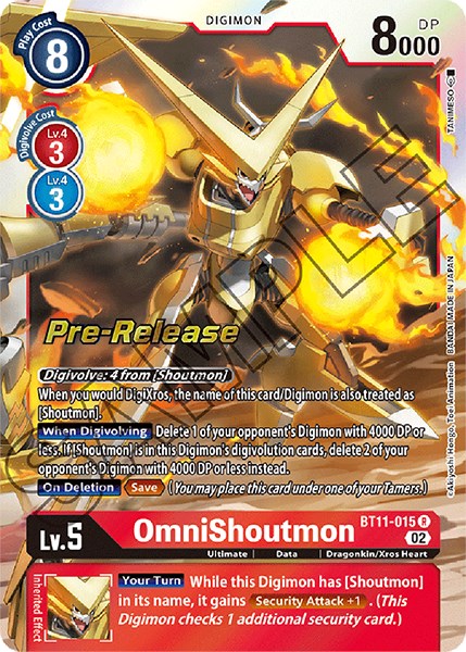 OmniShoutmon [BT11-015] [Dimensional Phase Pre-Release Promos] | Devastation Store