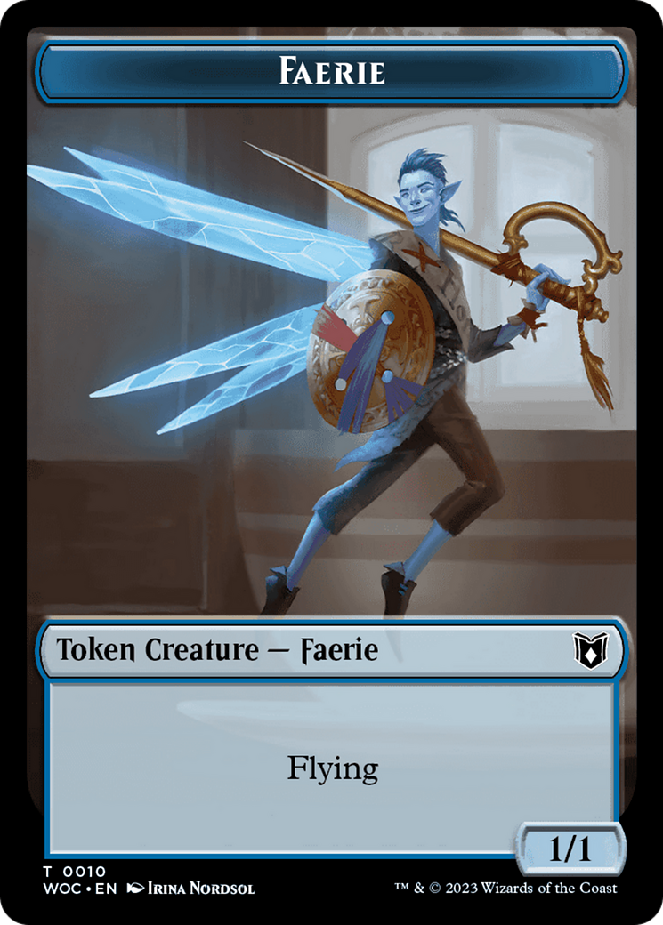 Faerie // Human Double-Sided Token [Wilds of Eldraine Commander Tokens] | Devastation Store