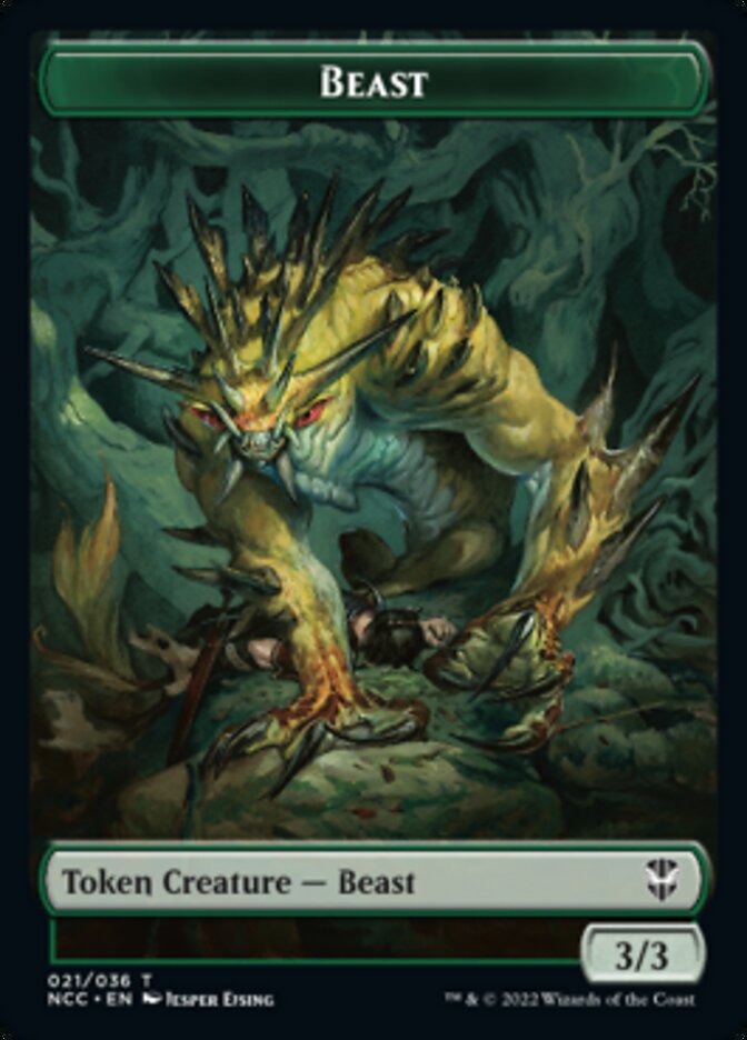 Plant // Beast Double-sided Token [Streets of New Capenna Commander Tokens] | Devastation Store