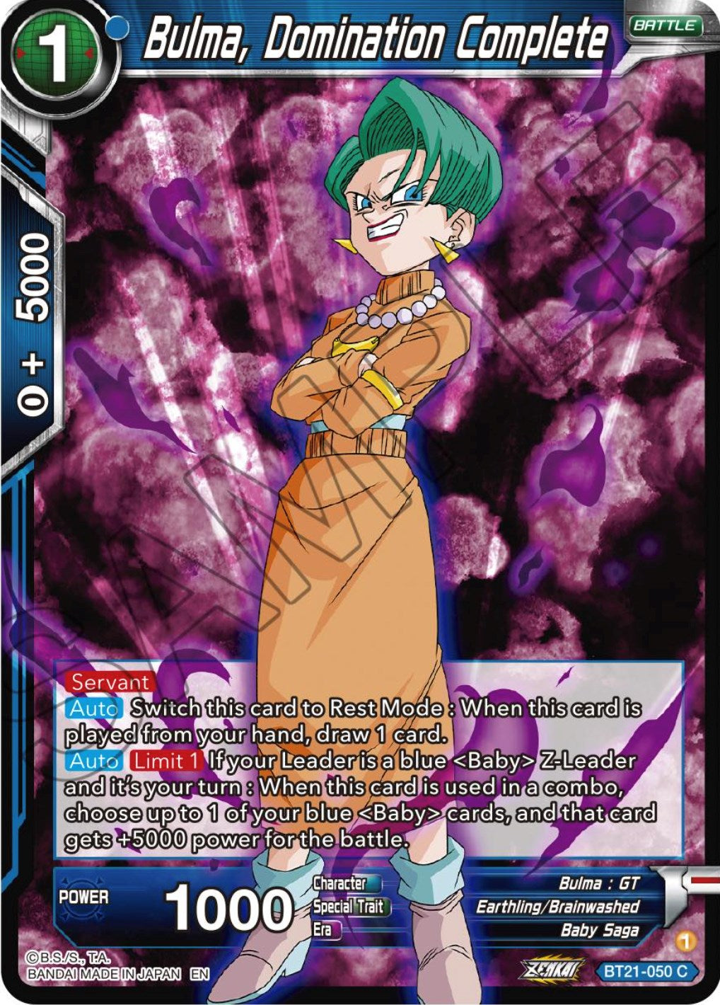 Bulma, Domination Complete (BT21-050) [Wild Resurgence] | Devastation Store