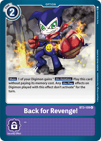 Back for Revenge! [BT3-109] [Release Special Booster Ver.1.0] | Devastation Store