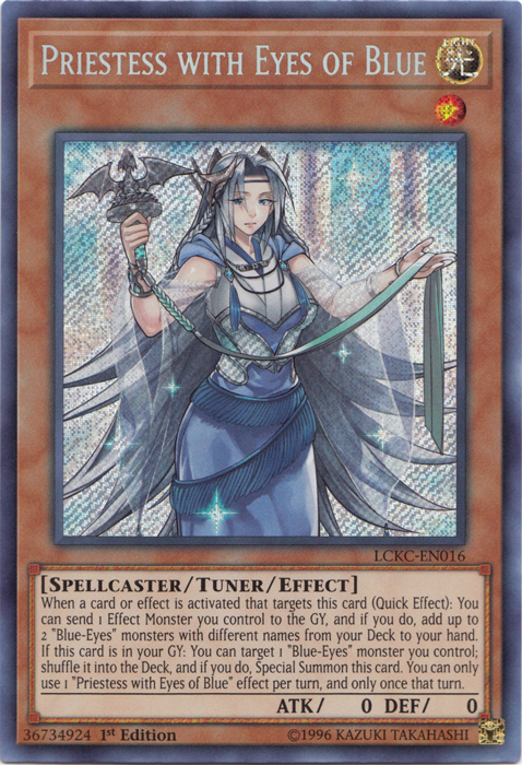 Priestess with Eyes of Blue [LCKC-EN016] Secret Rare | Devastation Store