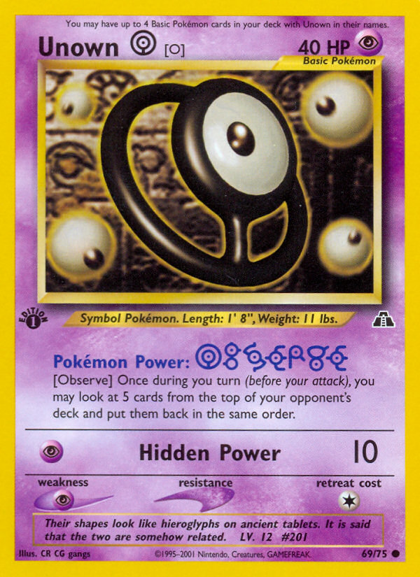 Unown [O] (69/75) [Neo Discovery 1st Edition] | Devastation Store