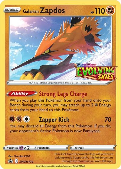 Galarian Zapdos (SWSH124) (Prerelease Promo) [Sword & Shield: Black Star Promos] | Devastation Store