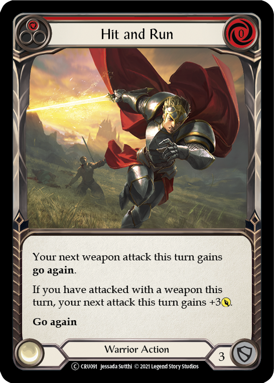 Hit and Run (Red) (Rainbow Foil) [CRU091-RF] Unlimited Rainbow Foil | Devastation Store