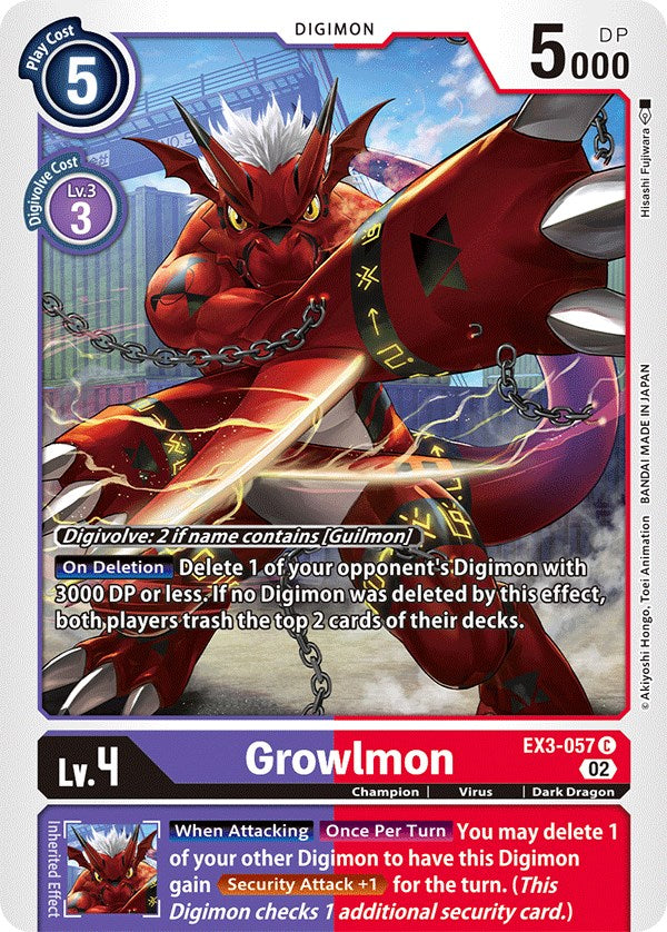 Growlmon [EX3-057] [Draconic Roar] | Devastation Store