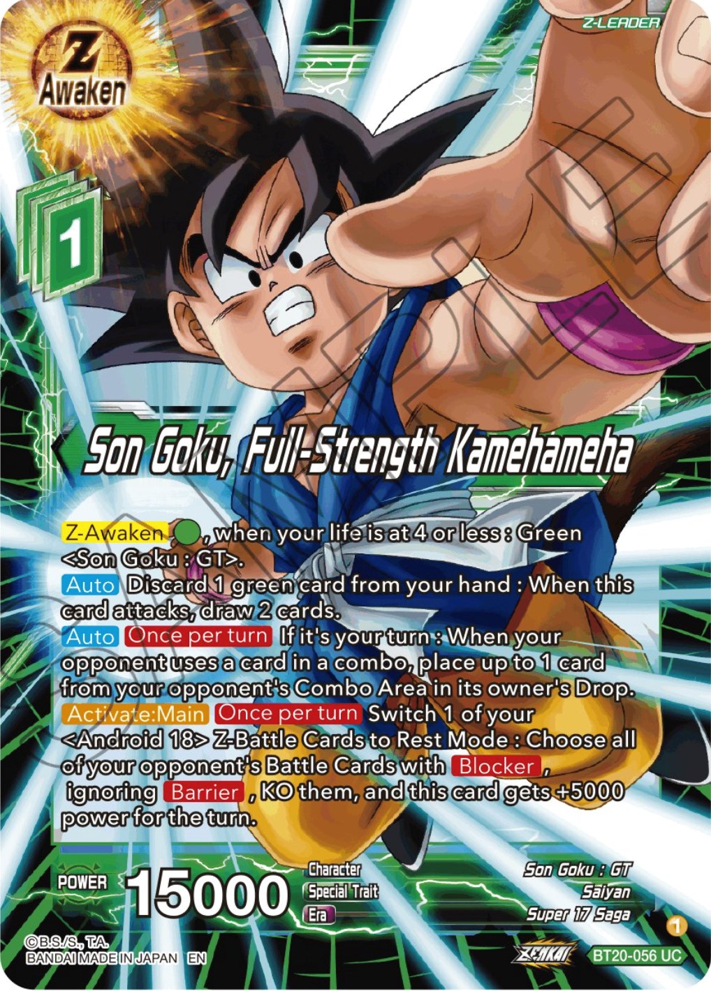 Son Goku, Full-Strength Kamehameha (BT20-056) [Power Absorbed] | Devastation Store