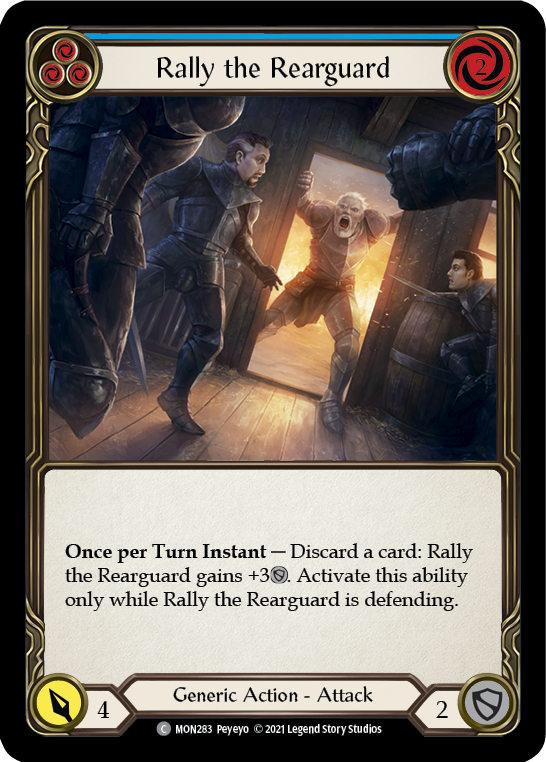 Rally the Rearguard (Blue) (Rainbow Foil) [MON283-RF] 1st Edition Rainbow Foil - Devastation Store | Devastation Store