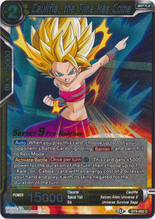 Caulifla, the Time Has Come (BT9-062) [Universal Onslaught Prerelease Promos] | Devastation Store