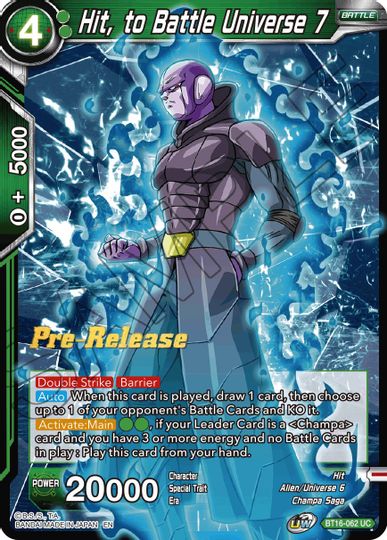 Hit, to Battle Universe 7 (BT16-062) [Realm of the Gods Prerelease Promos] | Devastation Store