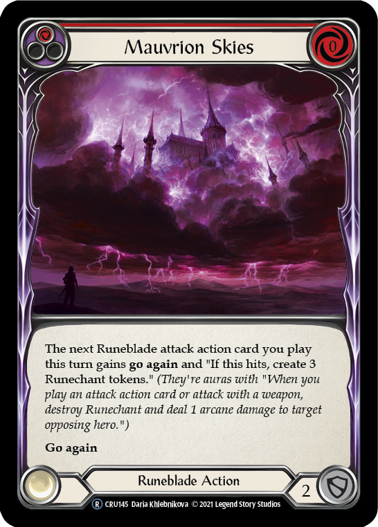 Mauvrion Skies (Red) (Rainbow Foil) [CRU145-RF] Unlimited Rainbow Foil | Devastation Store