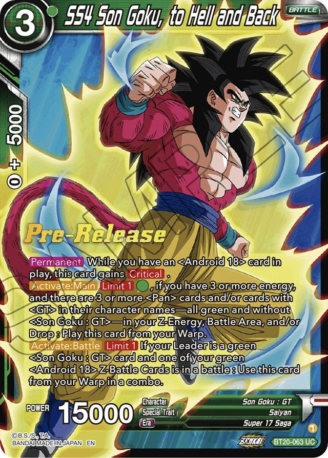 SS4 Son Goku, to Hell and Back (BT20-063) [Power Absorbed Prerelease Promos] | Devastation Store