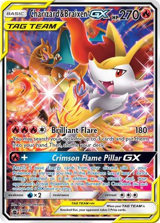 Charizard & Braixen GX (SM230) (Jumbo Card) [Sun & Moon: Black Star Promos] | Devastation Store