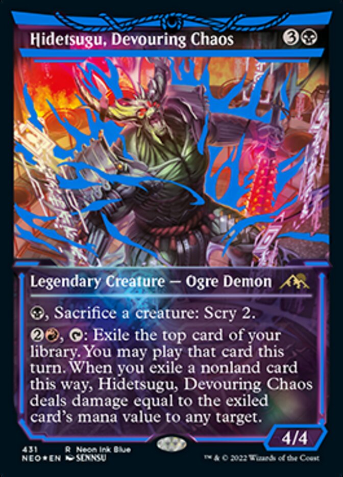 Hidetsugu, Devouring Chaos (Neon Ink Blue) [Kamigawa: Neon Dynasty] | Devastation Store