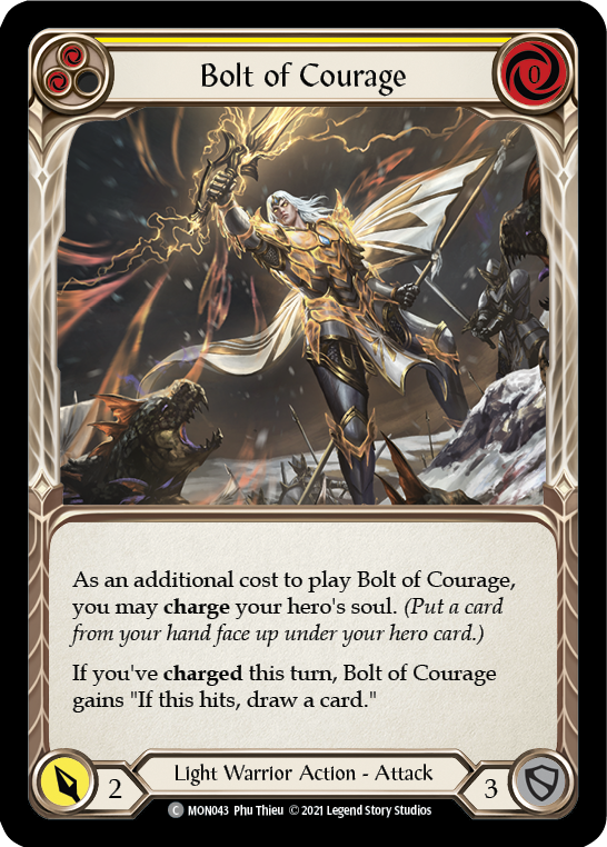 Bolt of Courage (Yellow) [MON043] 1st Edition Normal - Devastation Store | Devastation Store