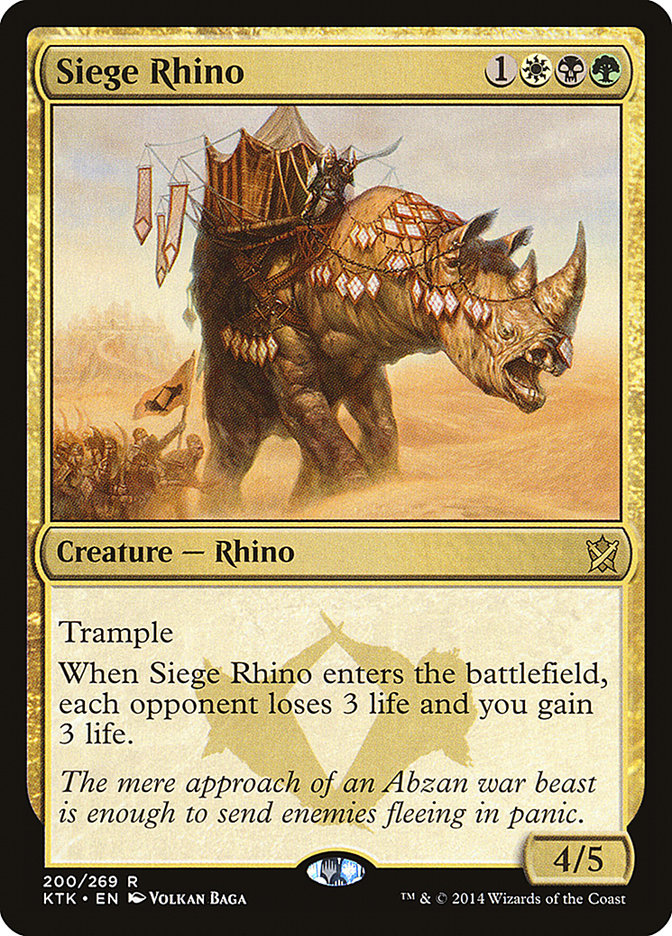 Siege Rhino [Khans of Tarkir] | Devastation Store