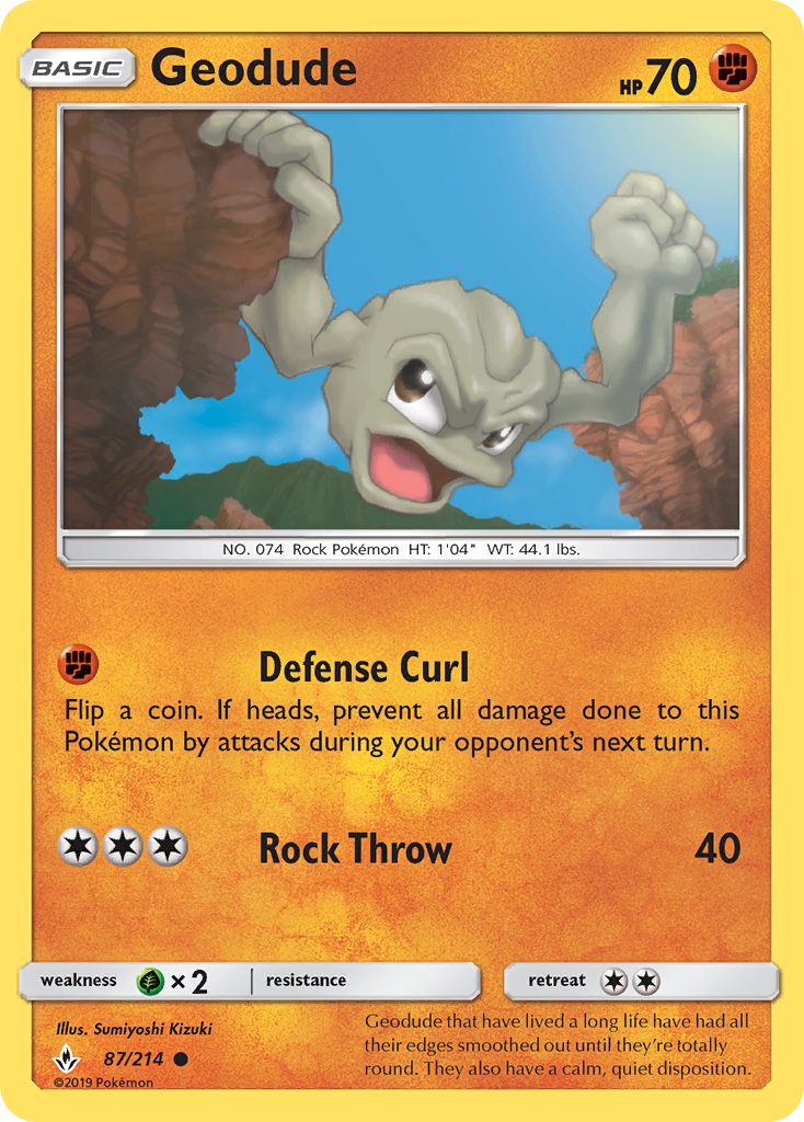 Geodude (87/214) [Sun & Moon: Unbroken Bonds] | Devastation Store