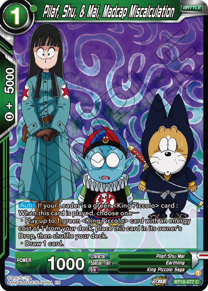 Pilaf, Shu, & Mai, Madcap Miscalculation (BT18-077) [Dawn of the Z-Legends] | Devastation Store
