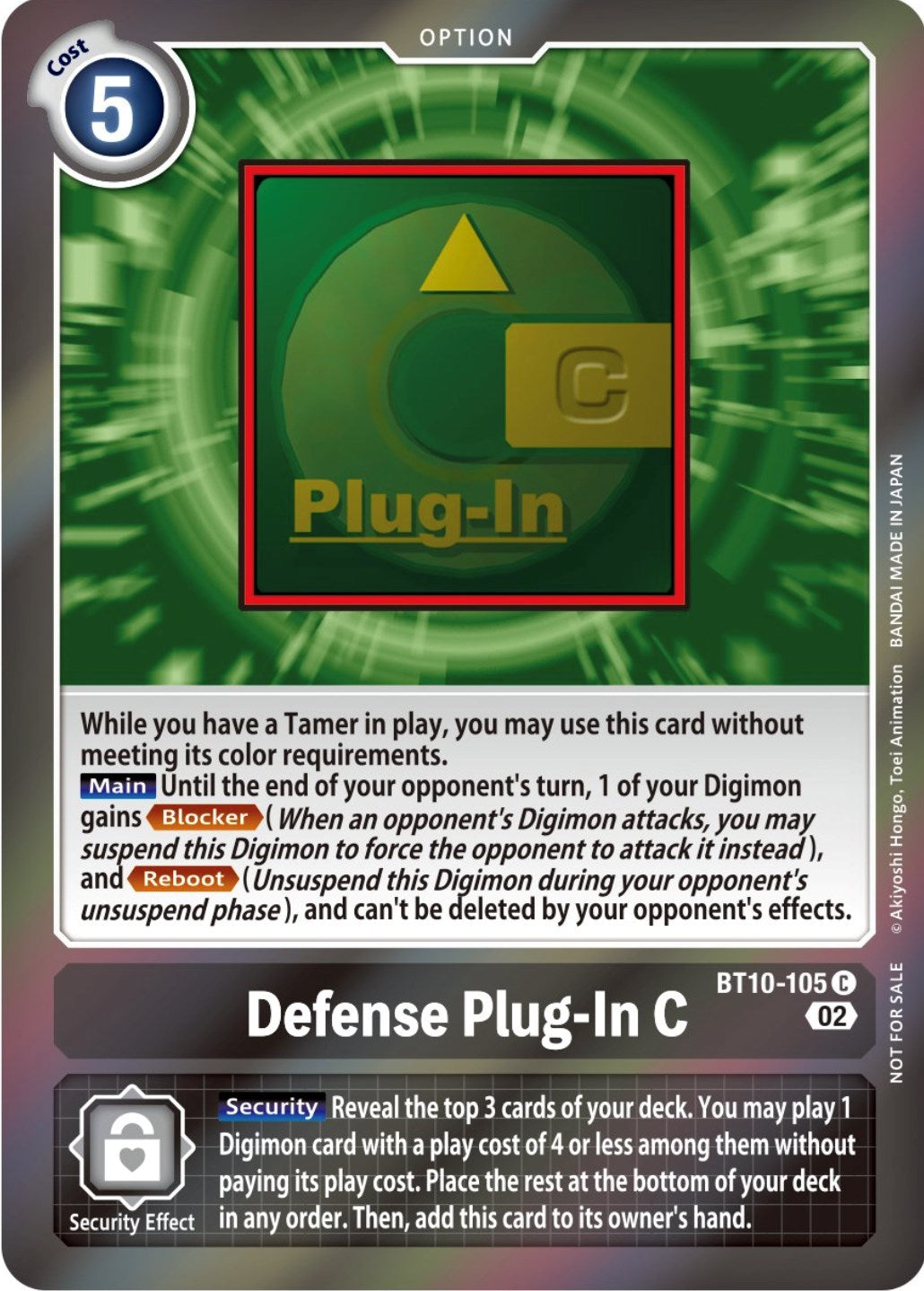 Defense Plug-In C [BT10-105] (Event Pack 4) [Xros Encounter Promos] | Devastation Store