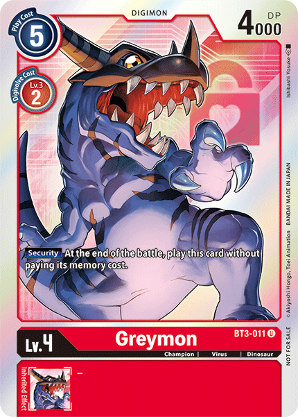 Greymon [BT3-011] (Buy-A-Box Promo) [Release Special Booster Ver.1.5 Promos] | Devastation Store
