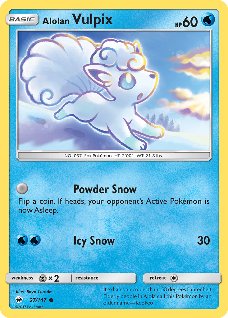 Alolan Vulpix (27/147) [Sun & Moon: Burning Shadows] | Devastation Store