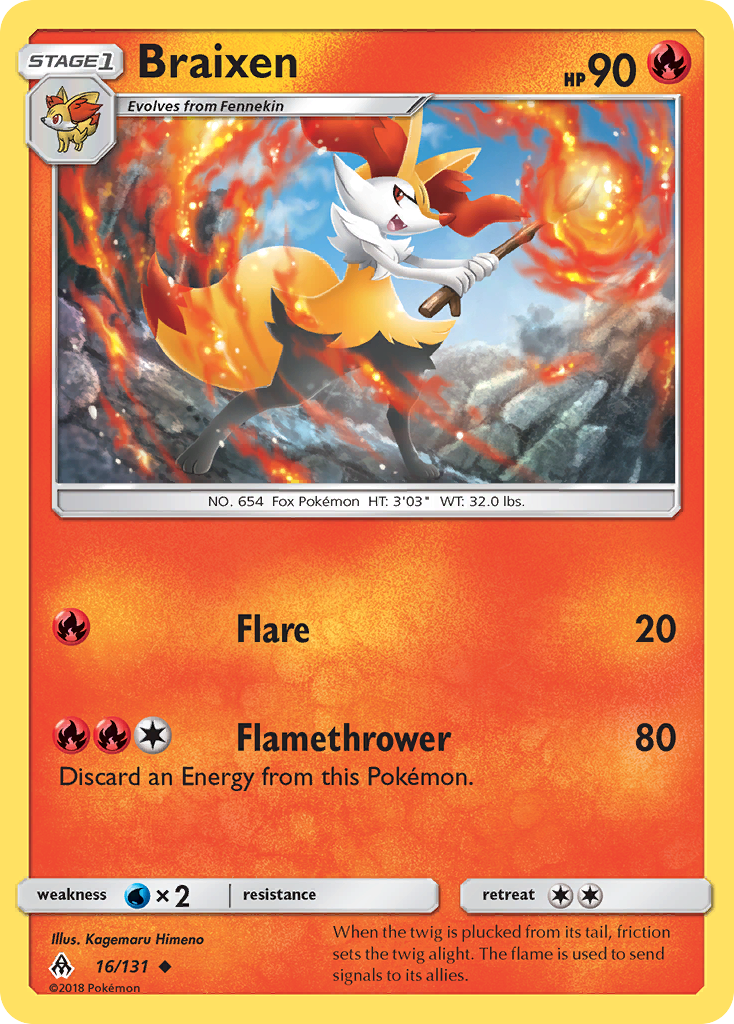 Braixen (16/131) [Sun & Moon: Forbidden Light] | Devastation Store