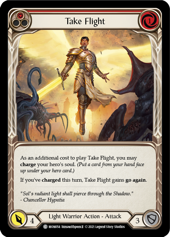 Take Flight (Red) (Rainbow Foil) [MON054-RF] 1st Edition Rainbow Foil - Devastation Store | Devastation Store