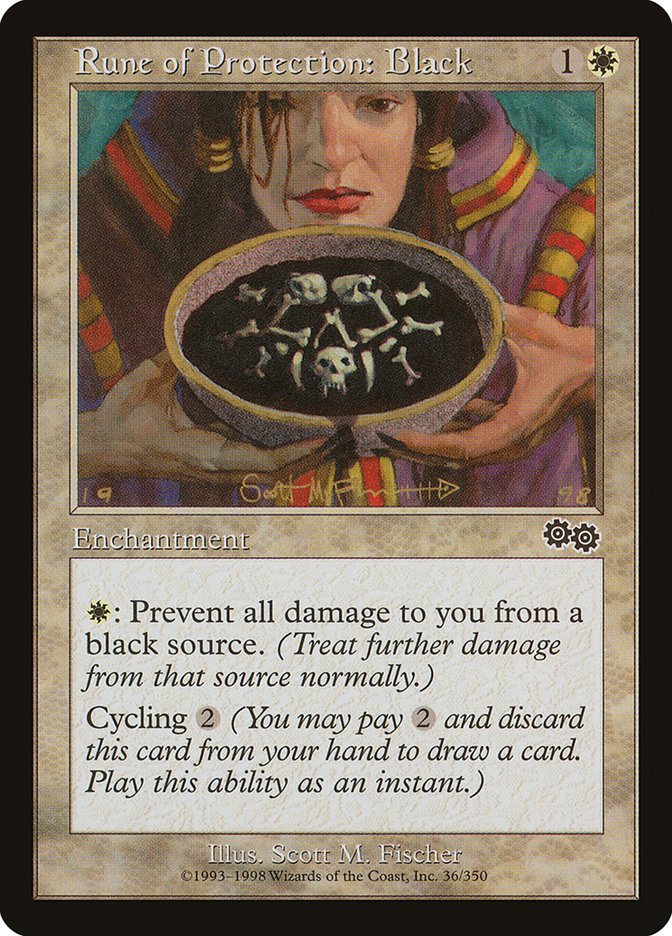 Rune of Protection: Black [Urza's Saga] - Devastation Store | Devastation Store