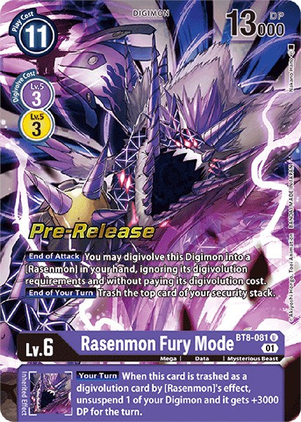 Rasenmon: Fury Mode [BT8-081] [New Awakening Pre-Release Cards] | Devastation Store