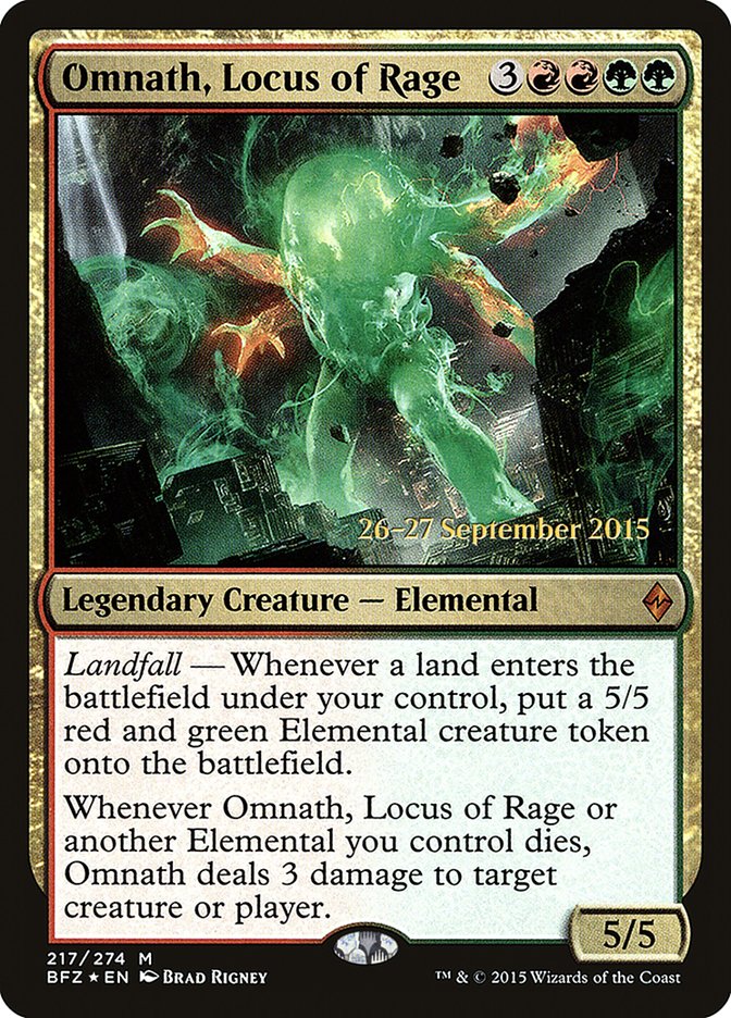 Omnath, Locus of Rage  [Battle for Zendikar Prerelease Promos] - Devastation Store | Devastation Store