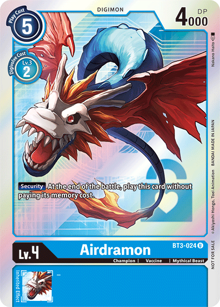 Airdramon [BT3-024] (Buy-A-Box Promo) [Release Special Booster Ver.1.5 Promos] | Devastation Store