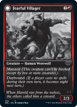 Fearful Villager // Fearsome Werewolf [Innistrad: Double Feature] | Devastation Store