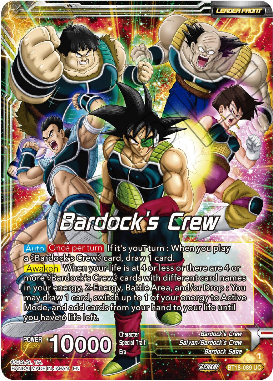 Bardock's Crew // Bardock, Inherited Will (BT18-089) [Dawn of the Z-Legends] | Devastation Store