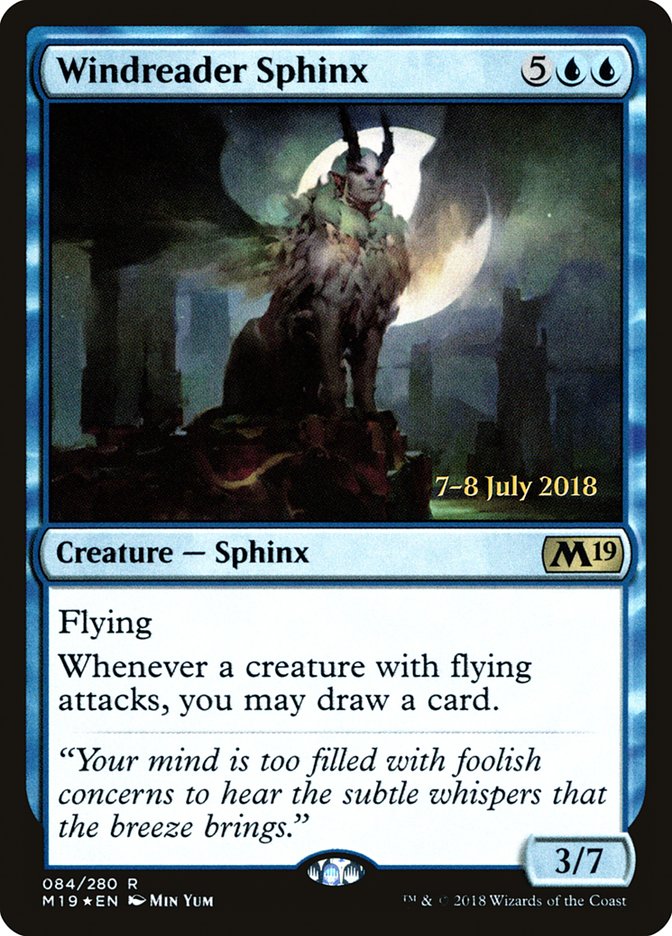 Windreader Sphinx  [Core Set 2019 Prerelease Promos] | Devastation Store