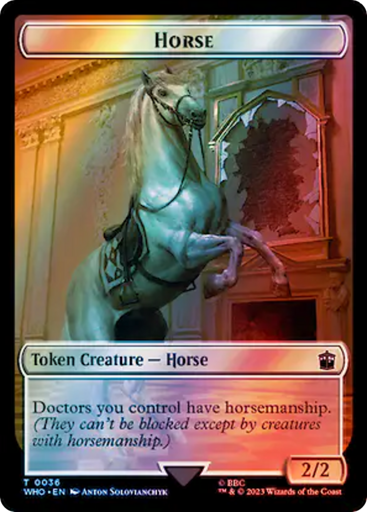 Horse // Clue (0053) Double-Sided Token (Surge Foil) [Doctor Who Tokens] | Devastation Store