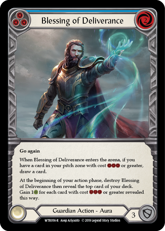 Blessing of Deliverance (Blue) [WTR056-R] Alpha Print Rainbow Foil - Devastation Store | Devastation Store