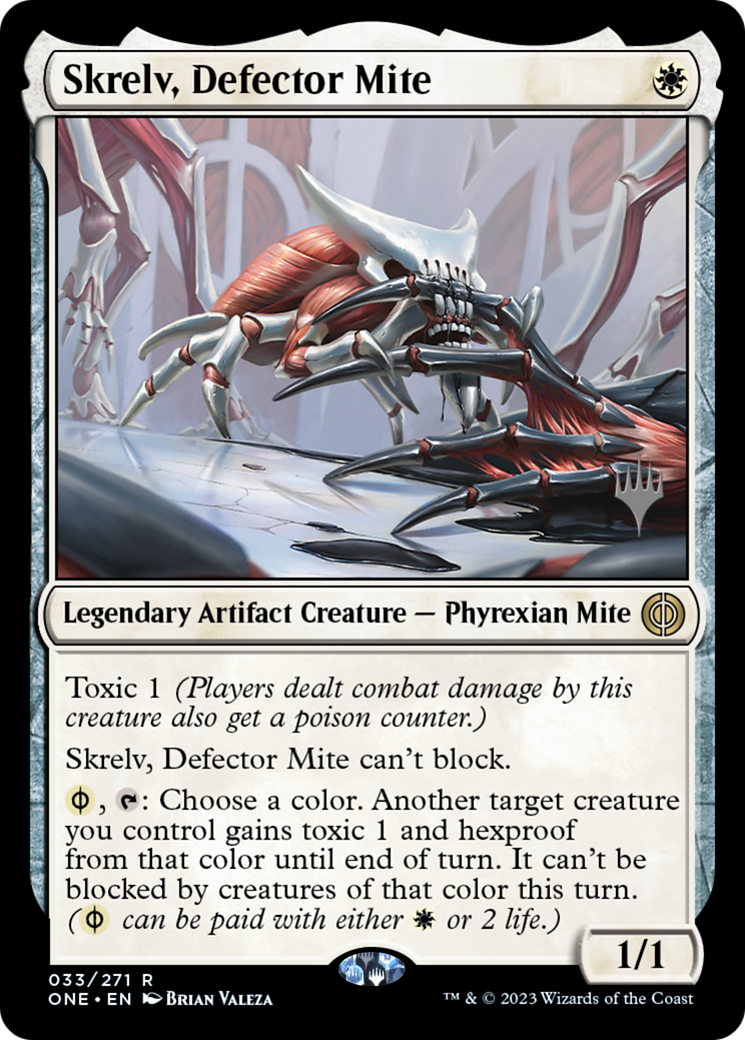 Skrelv, Defector Mite (Promo Pack) [Phyrexia: All Will Be One Promos] | Devastation Store