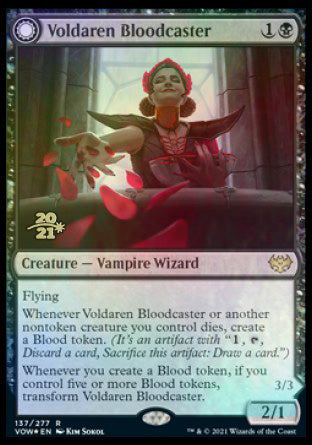 Voldaren Bloodcaster // Bloodbat Summoner [Innistrad: Crimson Vow Prerelease Promos] | Devastation Store