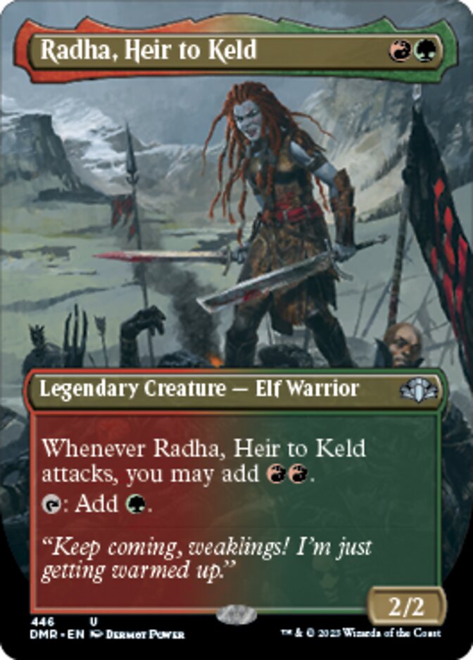 Radha, Heir to Keld (Borderless Alternate Art) [Dominaria Remastered] | Devastation Store