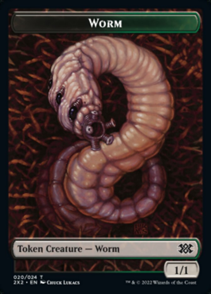 Worm // Vampire Double-sided Token [Double Masters 2022 Tokens] | Devastation Store
