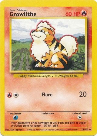 Growlithe (28/102) [Base Set Unlimited] | Devastation Store