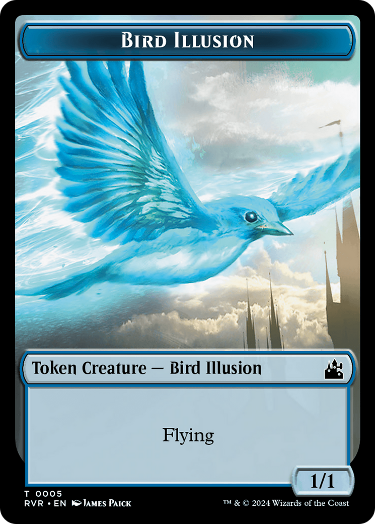 Spirit (0018) // Bird Illusion Double-Sided Token [Ravnica Remastered Tokens] | Devastation Store