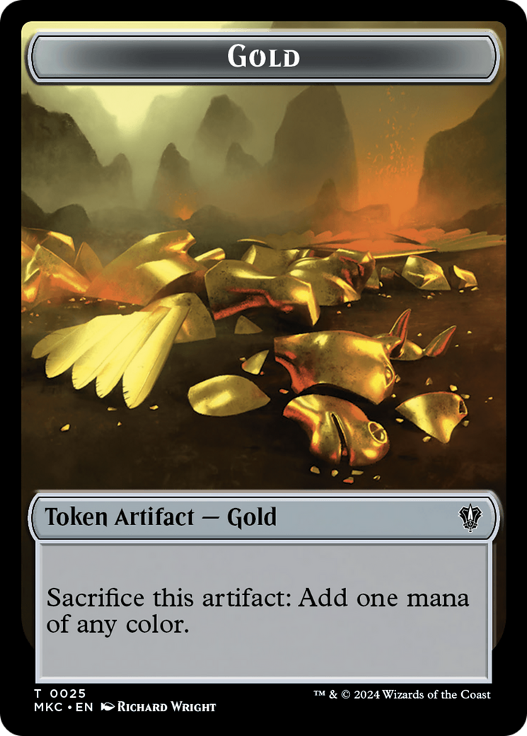 Gold // Treasure Double-Sided Token [Murders at Karlov Manor Commander Tokens] | Devastation Store