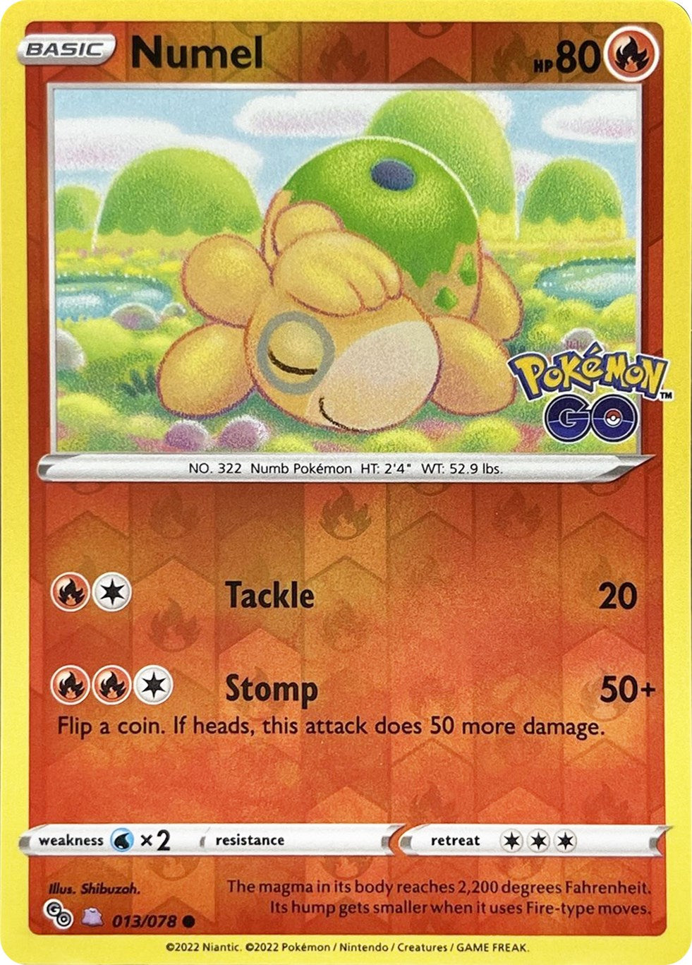 Numel (013/078) (Peelable Ditto) [Pokémon GO] | Devastation Store