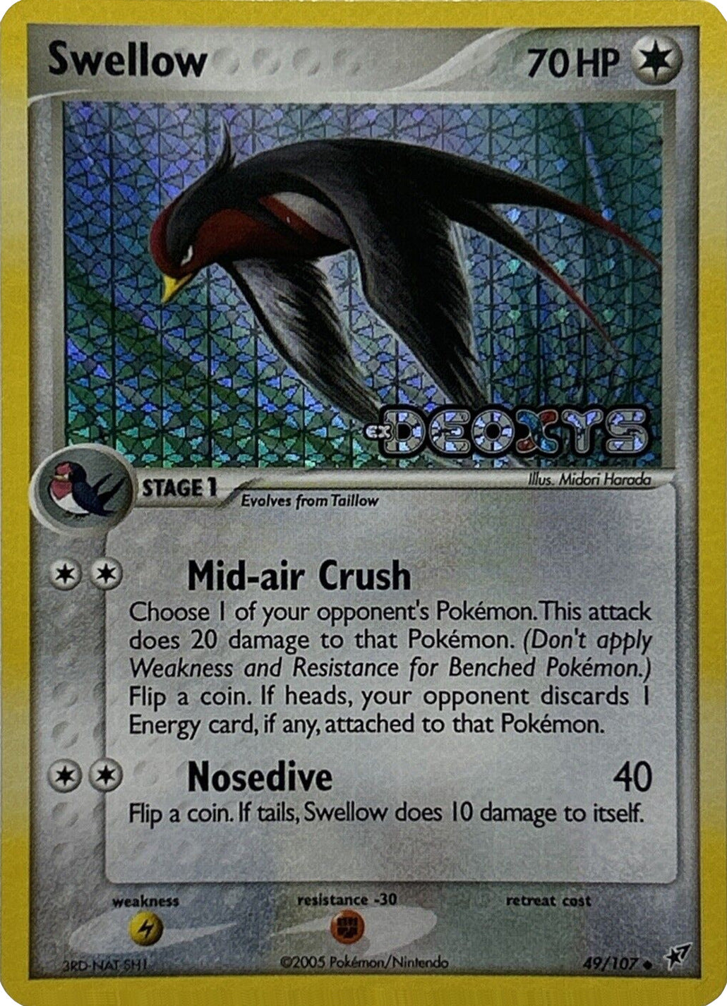 Swellow (49/107) (Stamped) [EX: Deoxys] | Devastation Store