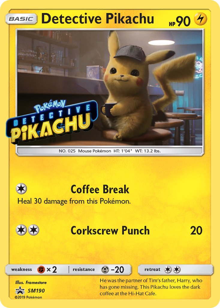 Detective Pikachu (SM190) (Stamped) [Sun & Moon: Black Star Promos] | Devastation Store