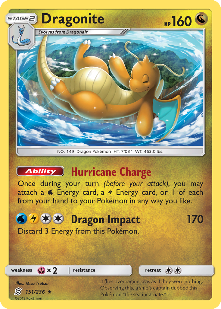 Dragonite (151/236) (Cosmos Holo) [Sun & Moon: Unified Minds] | Devastation Store