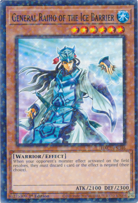 General Raiho of the Ice Barrier (Duel Terminal) [HAC1-EN046] Common | Devastation Store